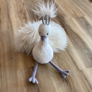 Jellycat London White Peacock Lola Bird